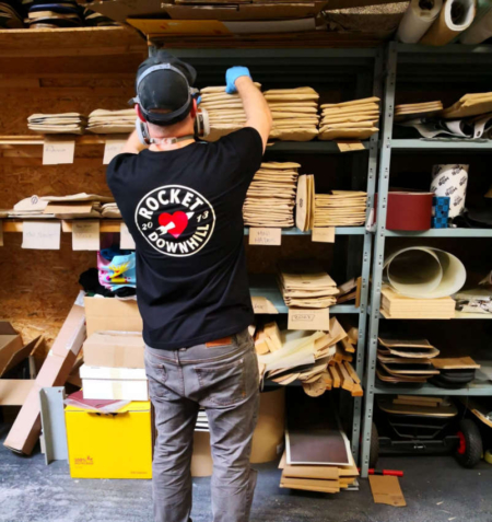 Back print on our ROCKET Downhill Logo T-Shirt in black, available in sizes S to XXL