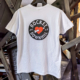 Our ROCKET Downhill Logo T-Shirt in white, available in sizes S to XXL. Picture of the back of the shirt.