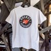 Our ROCKET Downhill Logo T-Shirt in white, available in sizes S to XXL. Picture of the back of the shirt.
